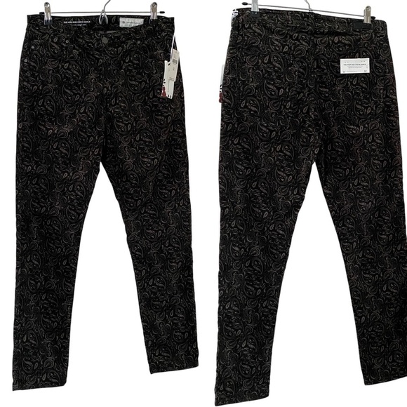 NWT AG x Anthropologie Velvet High Rise Stevie Ankle Skinny Jean brown black 32 - Picture 3 of 16
